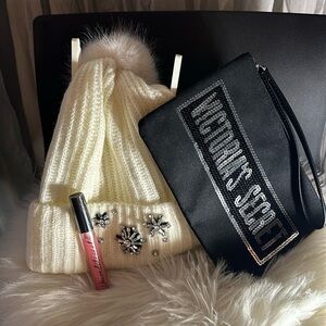 Victoria’s Secret 3 piece bundle - Lip Gloss, Makeup Bag & Bedazzled Bea…